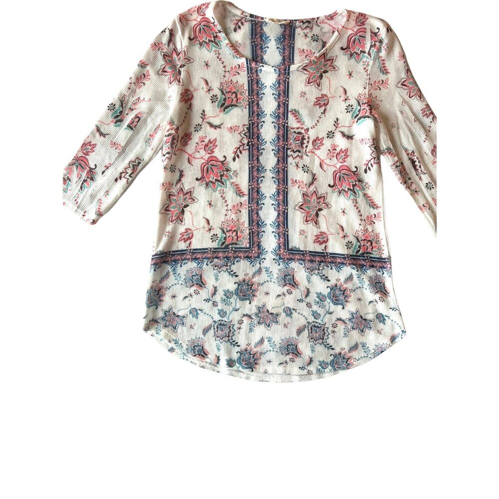Large Rue Juju floral Lightweight White Sweater